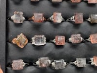 73 Pieces Super 7 Strawberry Quartz Different Styles Sterling Silver Ring