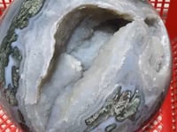 23lbs Large Druzy Geode Moss Agate Sphere