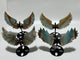 4 Pairs Caribbean Calcite Wing Carving With Cross Stand(SCC1)