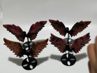4 Pairs Beautiful Rhodonite Pegasus Wing Carving With Stand