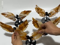 5 Pairs Beautiful Red Fire Quartz Pegasus Wing Crystal Carving With Stand