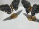 2 Pairs Large Moss Agate Angel Symmetry Wing Carving With Stand