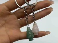 Christmas Tree Keychain Wholesale Rose Quartz Green Aventurine
