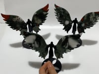 3 Pairs Africa Blood Stone Angel Wing With Stand