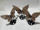 3 Pairs Striped Agate Symmetry Fairy Wing With Stand