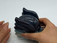 Trolleite Stone Skull With Wing Carving