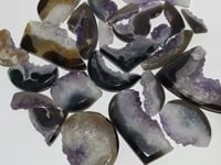 24 Pieces Polished Geode Amethyst Mixed Agate Leftover Slab