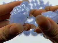 51 Pieces Blue Lace Agate Sea Turtle Carving