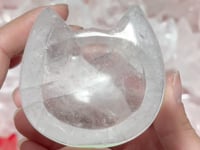 Cat Head Shape Clear Quartz Shallow Bowl Wholesale