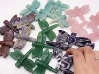 6 Types Dragonfly Crystal Carving Wholesale Caribbean Calcite Rose Quartz