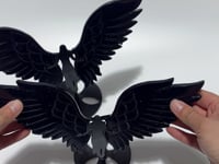 2 Pairs Blue Sandstone Angel Wing Carving With Stand