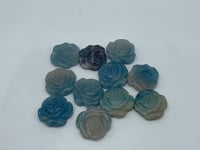 11 Pieces Trolleite Rose Flower Crystal Carving