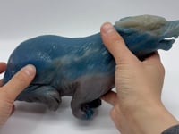 Blue Trolleite Wolf Crystal Carving