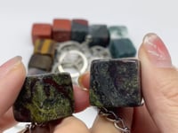 8 Types Cube Keychain Wholesale Howlite Dragon Blood Stone Moss Agate