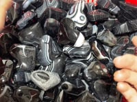 Black Stripe Agate Stone Heart Wholesale