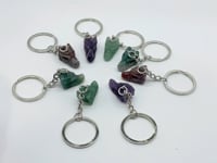 4 Types Dragon Head Crystal Keychain Carving Wholesale Green Aventurine Ocean Jasper