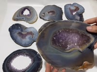 8 Pieces Large Geode Amethyst Mixed Agate Slabs