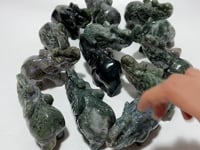 13 Pieces Beautiful Moss Agate Elephant Carving