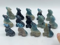 14 Pieces Trolleite Stone Wolves Crystal Carving