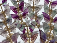18 Pairs Rainbow Fluorite Symmetry Small Butterfly Wing With Stand
