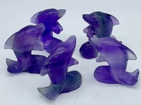 Purple Fluorite Dolphin Carving Wholesale