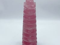 Large Beautiful Rose Quartz Wenchang Tower 9-level Pagoda