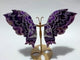 Large Chevron Amethyst Symmetry Butterfly Carving With Stand