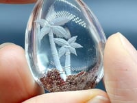 3 Pieces Flower Garden Quartz Inner Scene Carving