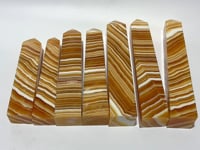 7 Pieces Large Beautiful Yellow Calcite Stripe Tower