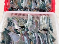 Colorful Moss Agate Moon Carving Wholesale