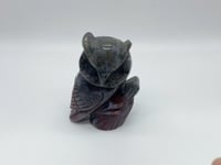 Beautiful Ocean Jasper Owl Carving
