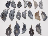 19 Pieces Beautiful Druzy Geode Agate Crocodile Carving