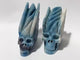 2 Pieces Trolleite Stone Indian Skull Carving