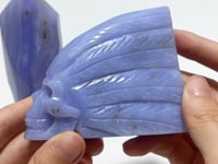 3 Pieces High Quality Blue Lace Agate Skull Carving