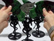 3 Pairs Demon and Angel Wing Carving With Stand Ruby Zoisite Pyrite