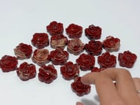 Red Jasper Rose Flower Carving Crystal Wholesale
