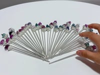 Rainbow Fluorite Animal Hairpin Carving Wholesale