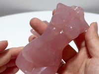 2 Pieces Deep Pink Rose Quartz Crystal Goddess