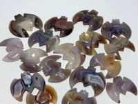 17 Pieces Geode Druzy Agate Bat Carving