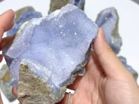 8 Pieces Large Blue Chalcedony Druzy Geode