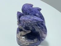 Beautiful Charoite Flying Dragon Carving #2