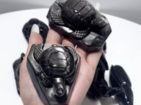 9 Pieces Silver Sheen Obsidian Sea Animals Carving