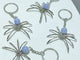 Blue Lace Agate Sphere Spider Ornament Handmade Alloy Keychain Wholesale