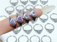 Lavender Quartz Scorolite Heart Cut Faceted Ring Wholesale