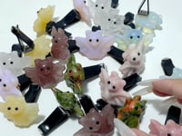 7 Types Halloween Bat Crystal Car Air Vent Clips Wholesale Car Accessories Yellow Calcite Strawberry Quartz