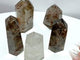 5 Pieces Clear Quartz With Tourmaline Inclusion Polished Tower
