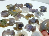 22 Pieces Beautiful Geode Druzy Agate Bat Carving