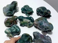 9 Pieces Unique Ocean Jasper Frog Carving