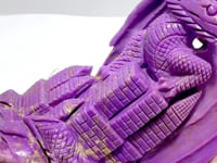 Beautiful Phosphosiderite Flying Dragon With Castle Carving