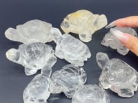 9 Pieces Clear Quartz Turtle Carving